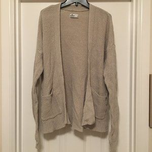 beige hollister oversized cardigan